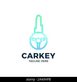 Auto-Taste mit Symbol Vektor logo.line Car key Umrisse Symbol Vektor illustration Stock Vektor