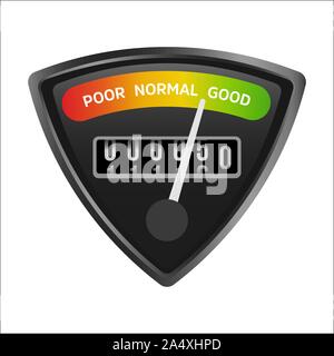 Isolierte tachoskala Logo. Business Performance messen Abbildung. Armaturenbrett Ausrüstung Vektor icon. Fähigkeiten m Grafik Design, Vektor Stock Vektor