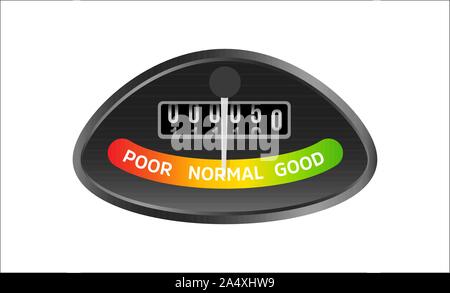 Isolierte tachoskala Logo. Business Performance messen Abbildung. Armaturenbrett Ausrüstung Vektor icon. Fähigkeiten m Grafik Design, Vektor Stock Vektor