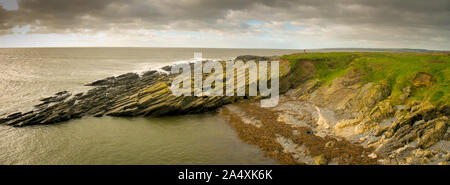 Panorama von erstaunlichen Kopf Haken Halbinsel Bay, County Wexford, Irland Stockfoto