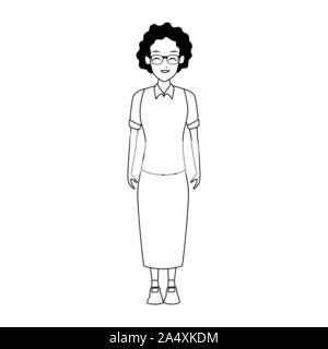 Alte Frau cartoon Symbol, flache Bauform Stock Vektor