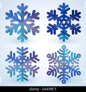 Flaches Design Weihnachten Schneeflocken Stock Vektor