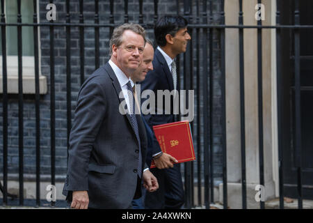 16. Oktober 2019, Minister der Ankunft in Nummer 10 Downing Street, Westminster, London. Stockfoto