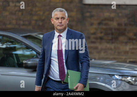 16. Oktober 2019, Minister der Ankunft in Nummer 10 Downing Street, Westminster, London. Stockfoto