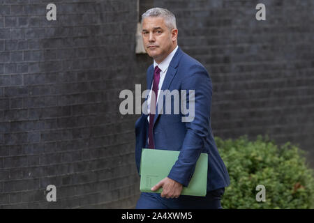 16. Oktober 2019, Minister der Ankunft in Nummer 10 Downing Street, Westminster, London. Stockfoto