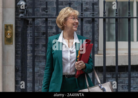 16. Oktober 2019, Minister der Ankunft in Nummer 10 Downing Street, Westminster, London. Stockfoto