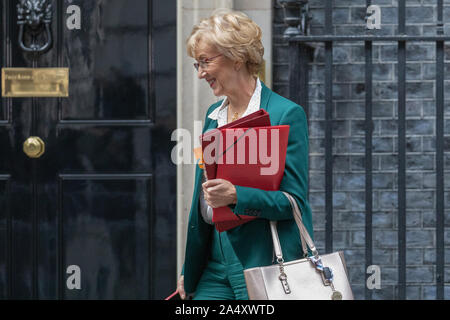 16. Oktober 2019, Minister der Ankunft in Nummer 10 Downing Street, Westminster, London. Stockfoto