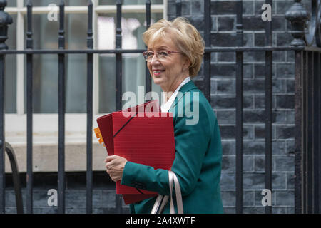 16. Oktober 2019, Minister der Ankunft in Nummer 10 Downing Street, Westminster, London. Stockfoto