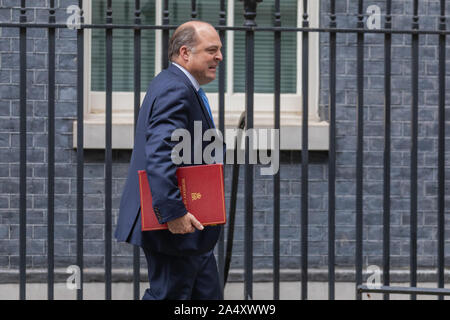 16. Oktober 2019, Minister der Ankunft in Nummer 10 Downing Street, Westminster, London. Stockfoto