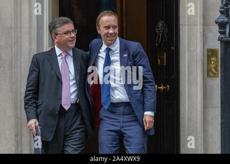 16. Oktober 2019, Minister der Ankunft in Nummer 10 Downing Street, Westminster, London. Stockfoto