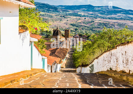 Barichara Skyline Stadtbild Santander in Kolumbien Südamerika Stockfoto