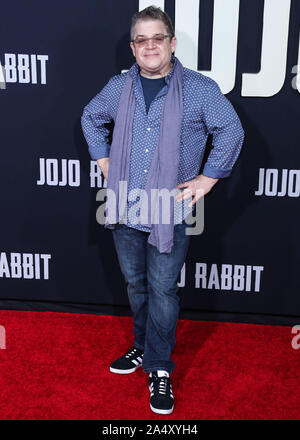 HOLLYWOOD, LOS ANGELES, Kalifornien, USA - 15. Oktober: Schauspieler Patton Oswalt kommt an der Los Angeles Premiere von Fox Searchlight" Jojo Kaninchen' im Hollywood American Legion Post 43 am Oktober 15, 2019 in Hollywood, Los Angeles, Kalifornien, USA. (Foto von Xavier Collin/Image Press Agency) Stockfoto