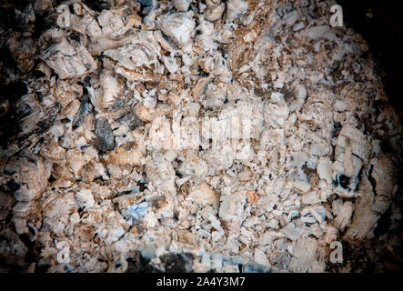Die Textur der Asche vom Feuer Stockfoto