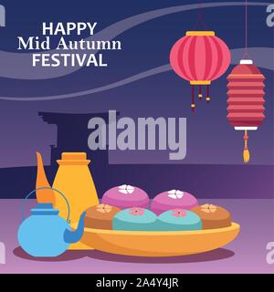 Glücklich mid Autumn Festival design Stock Vektor