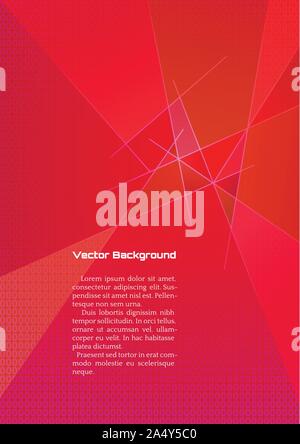 Abstrakt rot geometrischen Hintergrund mit Linien Stock Vektor