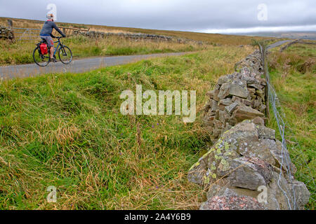 Radfahren in Alston Moor, Teil der Küste zu Küste Fahrrad fahren Stockfoto