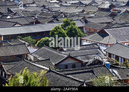 Lijiang, eine Stadt im Nordwesten der Provinz Yunnan in China ist berühmt für seine UNESCO Weltkulturerbe, die Altstadt von Lijiang. Stockfoto