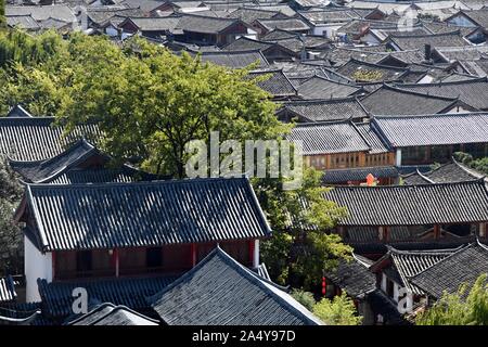 Lijiang, eine Stadt im Nordwesten der Provinz Yunnan in China ist berühmt für seine UNESCO Weltkulturerbe, die Altstadt von Lijiang. Stockfoto