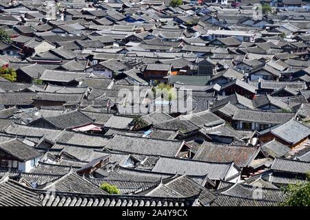 Lijiang, eine Stadt im Nordwesten der Provinz Yunnan in China ist berühmt für seine UNESCO Weltkulturerbe, die Altstadt von Lijiang. Stockfoto