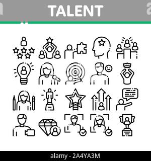 Menschliches Talent Sammlung Elemente Icons Set Vector Stock Vektor