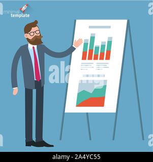 Mann, Präsentation Stock Vektor