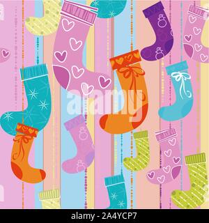 Weihnachten Geschenk Socken Stock Vektor