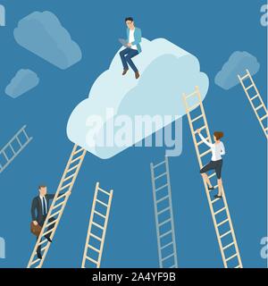 Leitern in die Wolken Stock Vektor