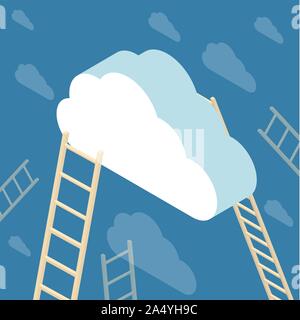 Leiter in die Wolken Stock Vektor