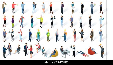 Isometrische 3d-Flachbild design vector Personen Stock Vektor