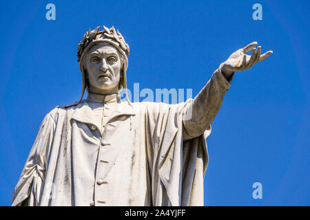Italien, Kampanien, Neapel, Dante, Dante Alighieri Skulptur Stockfoto