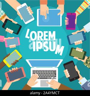 Social media Infografik Konzept. Stock Vektor