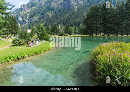 Italien, Aostatal, Gaby, Lago di Gover Stockfoto