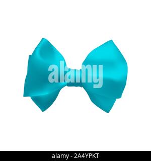 Blauer Schleife. Satinband. Dekorative bowknot Vector Illustration Stock Vektor