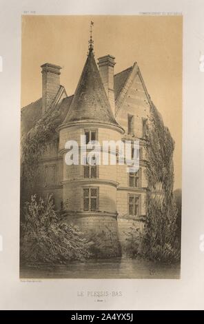 Architektur Pittoresque ou Denkmäler des XVeme. Et XVIeme. Siecles: Chateaux de France des XV Siecles et XVI: Pl. 68, Le Plessis-Bas (Aisne), 1860. Stockfoto