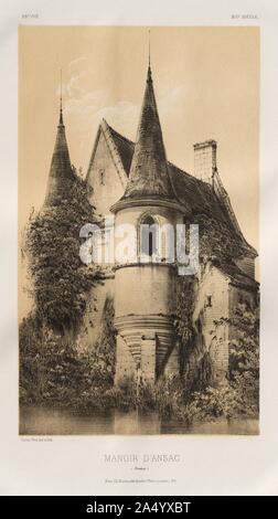 Architektur Pittoresque ou Denkmäler des XVeme. Et XVIeme. Siecles: Chateaux de France des XV Siecles et XVI: Pl. 98, Manoir dAnsac (Corr &#xe8; ze), 1860. Stockfoto