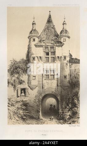 Architektur Pittoresque ou Denkmäler des xveme. Et xvieme. Siecles: Chateaux de France des XV Siecles et XVI: PL.7, Porte du Chateau dExideuil (Dordogne), 1860. Stockfoto