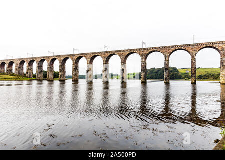 Royal Grenze Brücke über den Fluss Tweed, Berwick upon Tweed, Northumberland, England, UK, Berwick upon Tweed Bridge, Brücke, Brücken, Berwick, Stockfoto