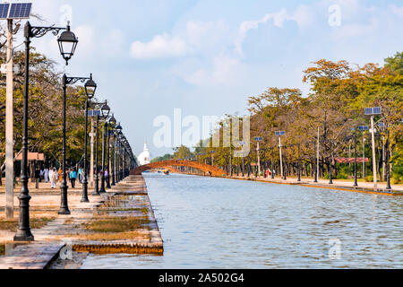 Alten heiligen Teich in Lumbini Stockfoto