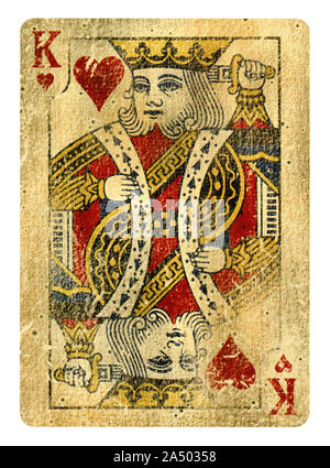 König der Herzen Playing Card - isoliert auf weißem (clipping path enthalten) Stockfoto