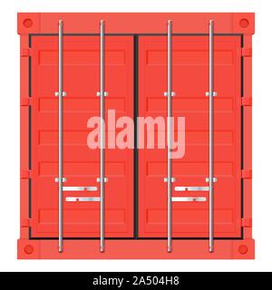 Versand Frachtcontainer. Red intermodalen Container. Ansicht von vorn Stock Vektor