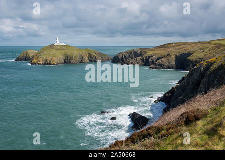 Strumble Head in der Nähe von Fishguard im Pembrokeshire Coast National Park, Wales. Stockfoto