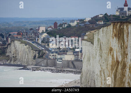 Les Falaises entre le Saint-Pierre et Mers-les-Bains, chemins de randonnée avec vue sur la Mer, La Baie de Somme, Ault, Onival, Cayeux-sur-Mer Stockfoto