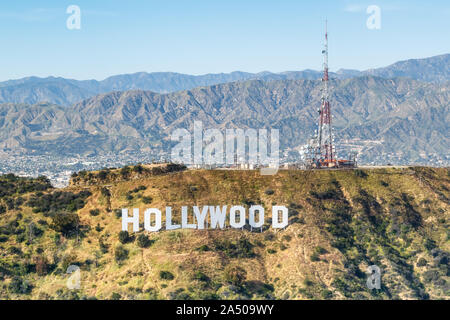 Los Angeles, Kalifornien - 14. April 2019: Hollywood Sign in Los Angeles, Kalifornien. Stockfoto