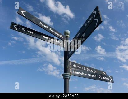 Anmelden Übersicht Sehenswürdigkeiten in Stonehaven, Schottland, Großbritannien Stockfoto