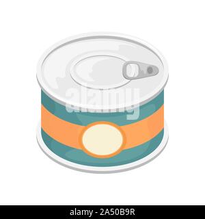 Eine Blechdose mit ein Label. 3D-Vektor Illustration. Stock Vektor