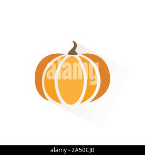 Kürbis Farbe Symbol mit Schatten. Flache Vector Illustration Stock Vektor