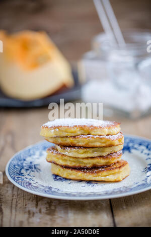 Kürbis Pfannkuchen - die beste hausgemachte Mehlspeisen Stockfoto