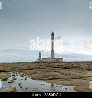 Barfleur, der Manche/Frankreich - 16. August 2019: Die Gatteville Leuchtturm an der Küste der Normandie in Frankreich Stockfoto