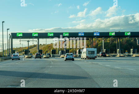 Maut Station auf einer Autobahn in Dänemark Stockfoto