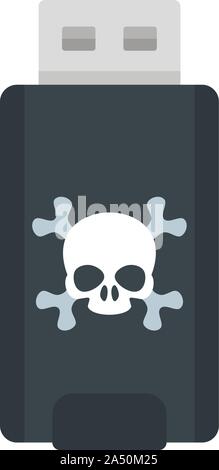Virus usb-Symbol. Flache Abbildung des Virus usb-flash Vektor Symbol für Web Design Stock Vektor